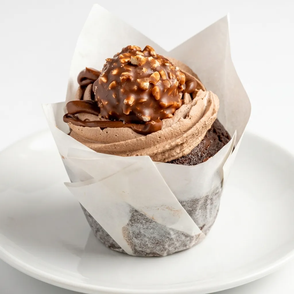 Belgian chocolate cupcake at Craze Pizza & Cake in northeast Calgary, AB